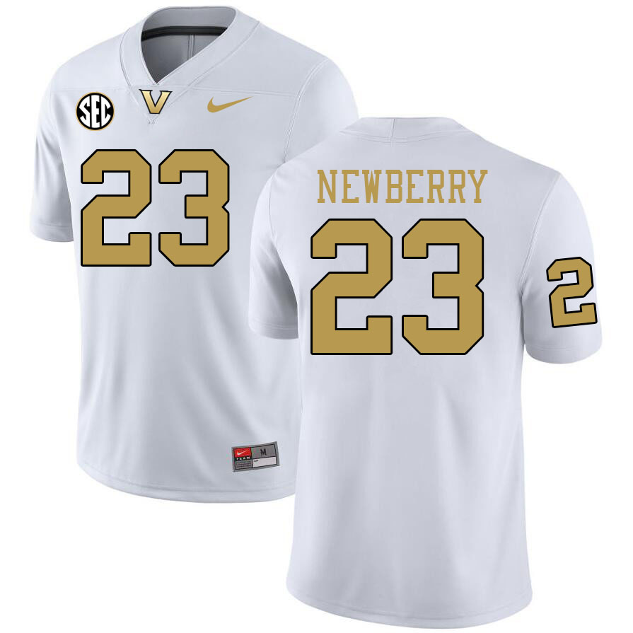 Vanderbilt Commodores #23 AJ Newberry College Football Jerseys 2024 Uniforms Stitched-White